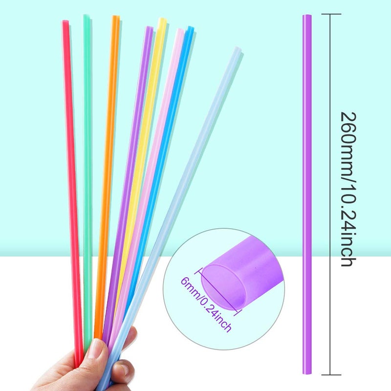 CVNDKN 300 Pcs Colorful Plastic Long Disposable Drinking Straws. (0.23''diameter and 10.2"long) - Image 2